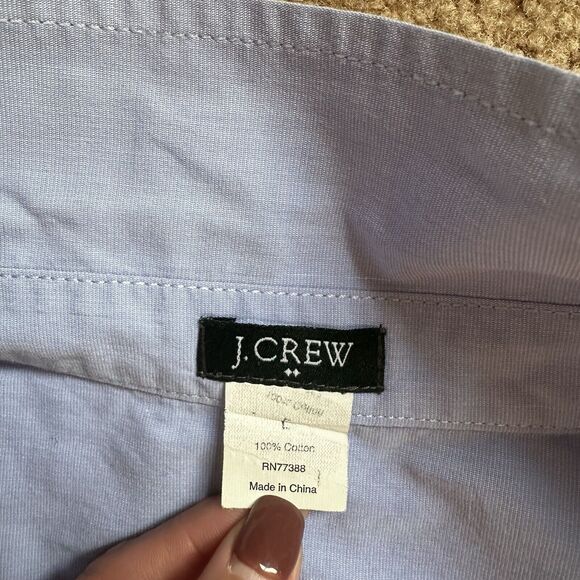J. Crew Women's Cotton Poplin Collared Boyfriend Shirt Long Sleeve Light Blue XS - Picture 4 of 8